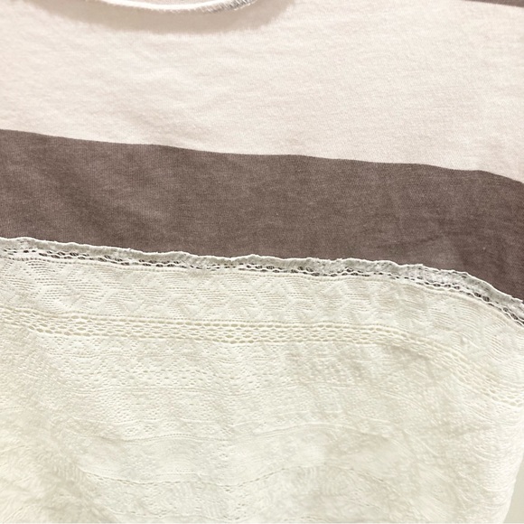 Free People boho We the Free striped lace tank top cream blush and taupe - Picture 4 of 10